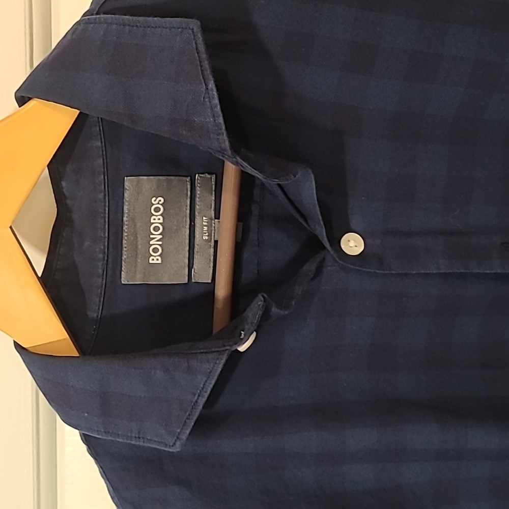 Bonobos Navy plaid button down